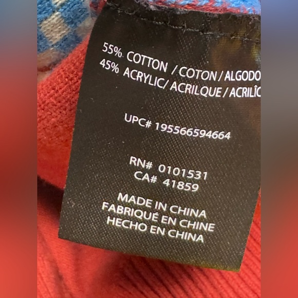 EUC Disney Mickey Mouse Mens Holiday Christmas Sweater Large L Red Blue - Picture 3 of 5